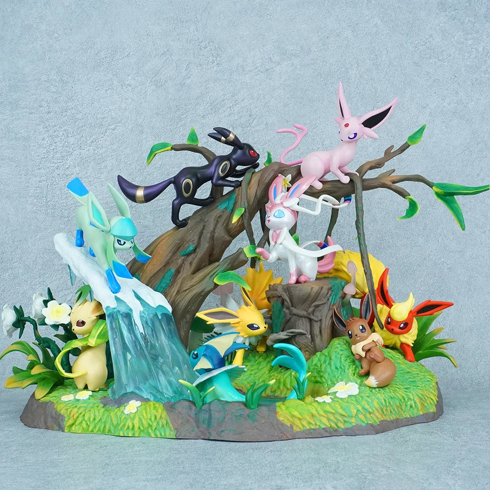 27cm/10.63in Anime Pokemon Figure Eeveelution Action Figure PVC Model Statue Collection Desktop Decoration Toys Gifts
