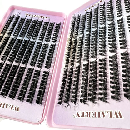 Faux Mink Eyelashes 540Cluster C Curled 9-16mm Mixed Natural Eyelash Extension 3D Russian Strip Personal Eyelash Makeup Tool