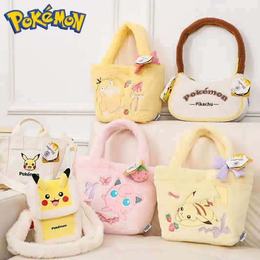 Pokemon Pikachu Plush Handbag Cute Crossbody Backpack Clefairy Storage Gift Bag Stuffed Doll Style Portable Daily Use