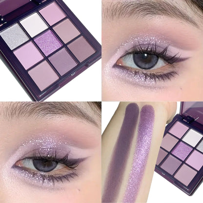 Purple charm dream girl nine-color eye shadow plate smoke purple low saturated pearl matte purple spicy multi-color eye shadow