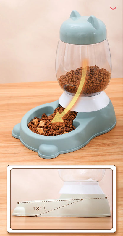 HOOPET 2025 New Cat Bowl 3 Colors Pet Automatic Feeder Dog Drinking Bowl Dispenser for Puppy Cat Food Water Bowl Pet Accessaries