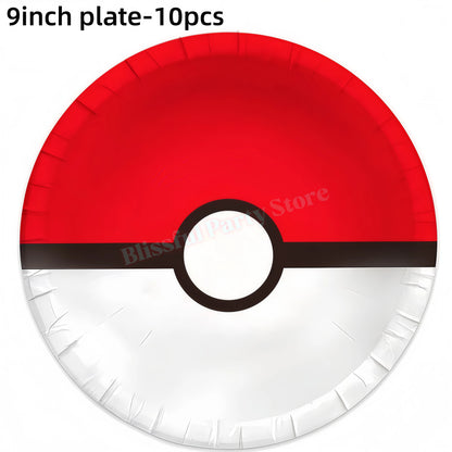 Pokemons Birthday Party Decoration Lightning Pikachu Balloon Tableware Kit Cup Plate Gift Bag Kid Favor Gift Baby Shower Supplie