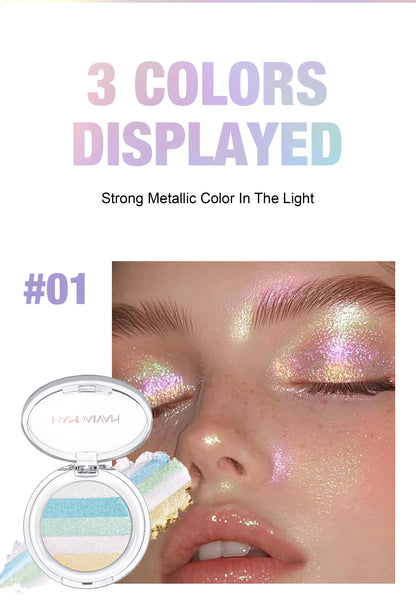 Multipurpose Pressed Powder Eyeshadow Palette Waterproof Long Lasting Highly Pigmented Rainbow Highlighter Chameleon Makeup