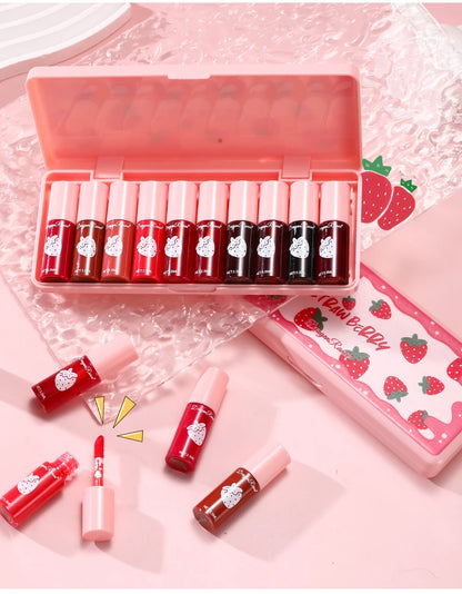 10 Pack Lipstick Water Stain Lip Lotion Lipstick Lasting Color Film Lipstick Water Light Stain Lipstick Water Non fading Lipstic