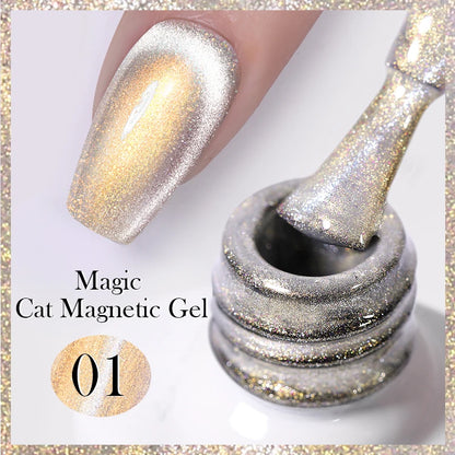 BORN PRETTY Sparkling Glass Bead Cat Magnetic Gel Nail Polish Flash White Spar Red Color Semi Permanent Soak Off UV Gel Varnish