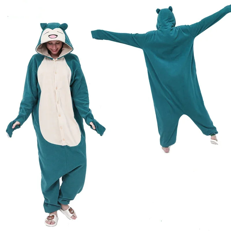 TAKARA TOMY Pokemon Kigurumi Onesie Snorlax Eevee Squirtle Gengar Pijama Cosplay Costume Halloween Adult Anime Umbreon Pajamas