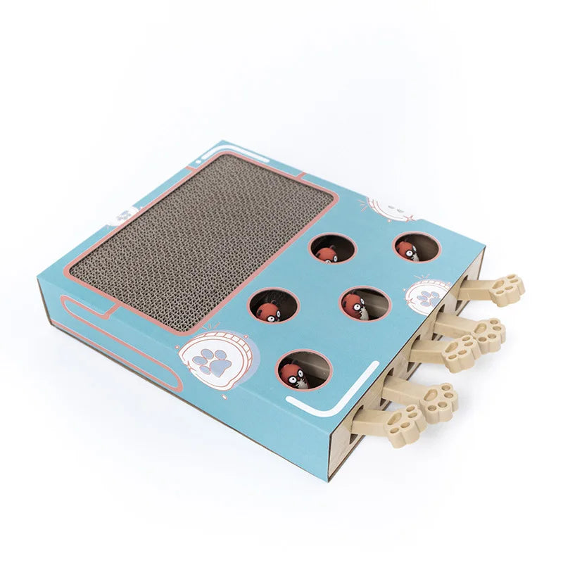 Cat Toy Whack-a-Mole Cat Scratching Board Toy Grinding Claw Rest Play Funny Cat Interactive Multifunctional Cat Supplies