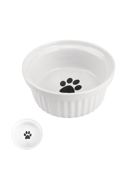 1 Set Elevated Ceramic Cat Bowls 1 Set Non-Slip Ceramic Cat Food And Water Bowls With Iron Bracket, Elevated Tilted Cat Feeder
