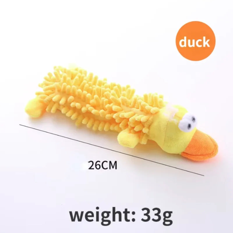 Durable Pet Dog Plush Toy for Small Breeds - Animal Shape Squeaky Chew Cleaning Toy for Chihuahua Yorkshire Bichon Puppies