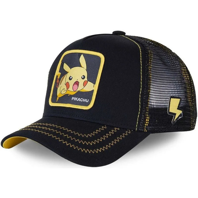 High Quality Pokemon Cute Cartoon Pikachu Psyduck Summer Net Hats Ventilated Men's and Women's Baseball Caps Hip Hop Fashion