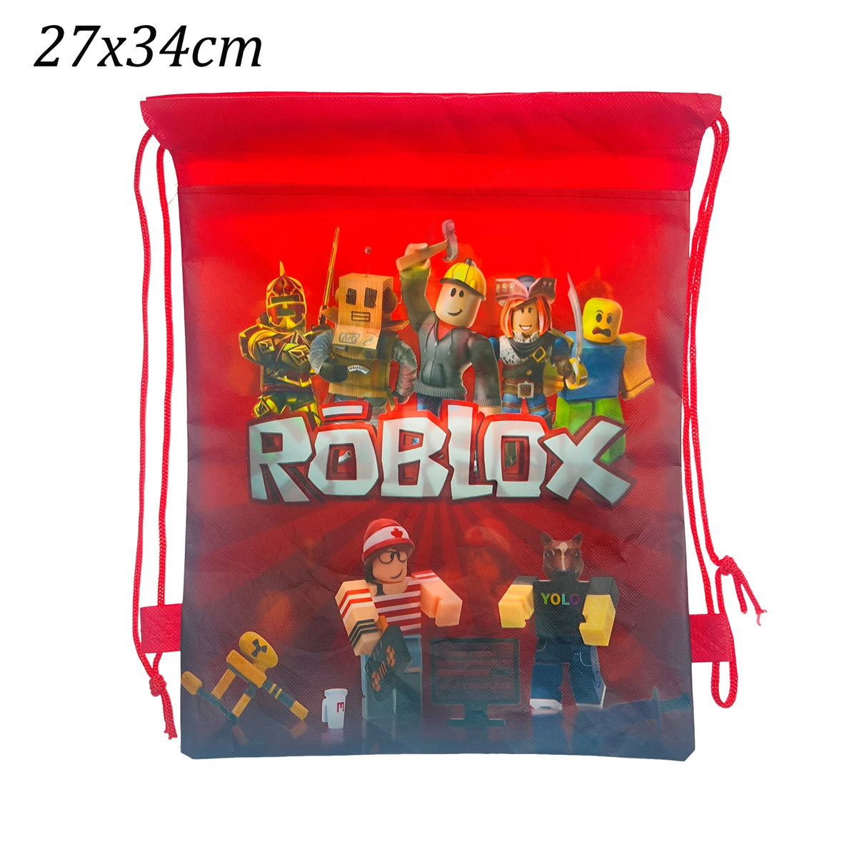 8/12/24/32PCS Roblox Nonwoven Drawstring Bag Roblox Game Party Decorations Kids Birthday Party Baby Shower Supplies Gift