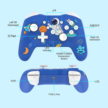 GAMINJA NS009S Wireless Controller BT Gamepad For Nintendo Switch Lite PC TV Box 6-axis Dual Vibration Joystic For Switch 2