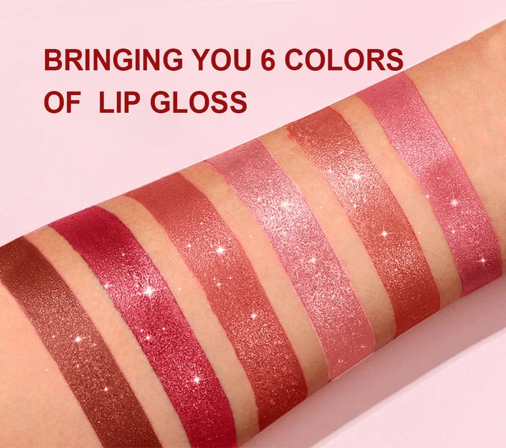Pearlescent Pink Glitter Velvet Lipstick Metallic Waterproof Long Lasting Matte Shimmer Diamond Lipstick Women Makeup Cosmetic