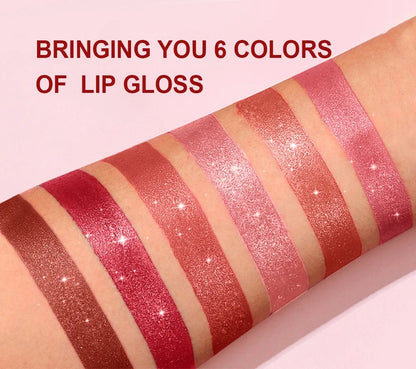 Pearlescent Pink Glitter Velvet Lipstick Metallic Waterproof Long Lasting Matte Shimmer Diamond Lipstick Women Makeup Cosmetic