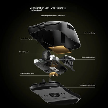 AULA X9 Max Ultra Gaming Mouse Wireless Tri Mode Lightweight Dual 8KHz 500mAh PAW3950 Ergonomic Esports Mouse Gaming Accessories