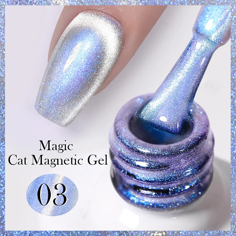 BORN PRETTY Sparkling Glass Bead Cat Magnetic Gel Nail Polish Flash White Spar Red Color Semi Permanent Soak Off UV Gel Varnish