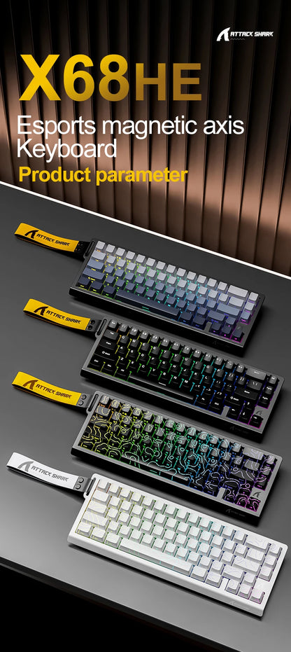 Magnetic Switch Keyboard ATTACK SHARK X68HE Wired and FREEWOLF F68 Wired F68Pro Wireless for Pro Gaming 8K Hz 0.01mm Rapid Trigg