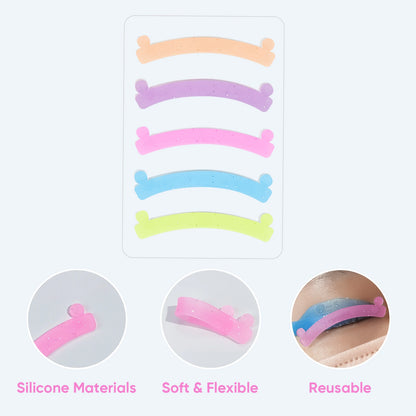 Libeauty 5 Colors Silicone Eyelash Rods Ribbon Soft Colorful Lash Lift Ribbon Perm Multi-Functional Eyelash Lifting Makeup Tools