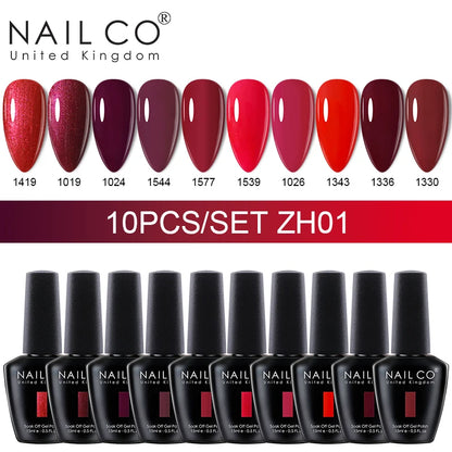 NAILCO 15ml Gel Nail Polish Set 30pcs/Lot Gel Polish Nail Soak Off UV LED Semi-Permanent Varnishes Nail Art Salon Free Shipping