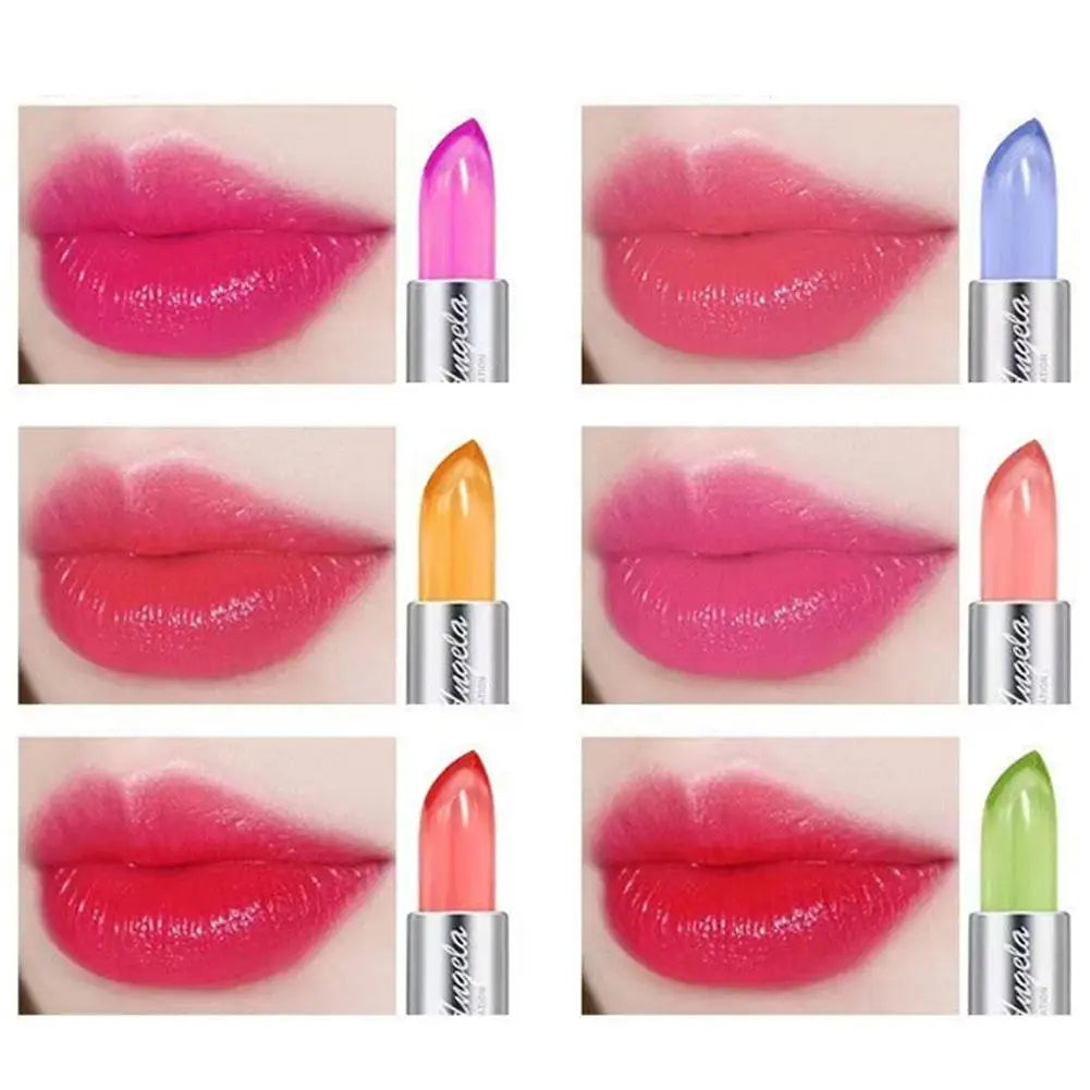 Crystal Jelly Lipstick,Magic Color Changing Lipstick, Moisturizing Temperature Color Changing Lip Gloss,Nourishing Lip Balm