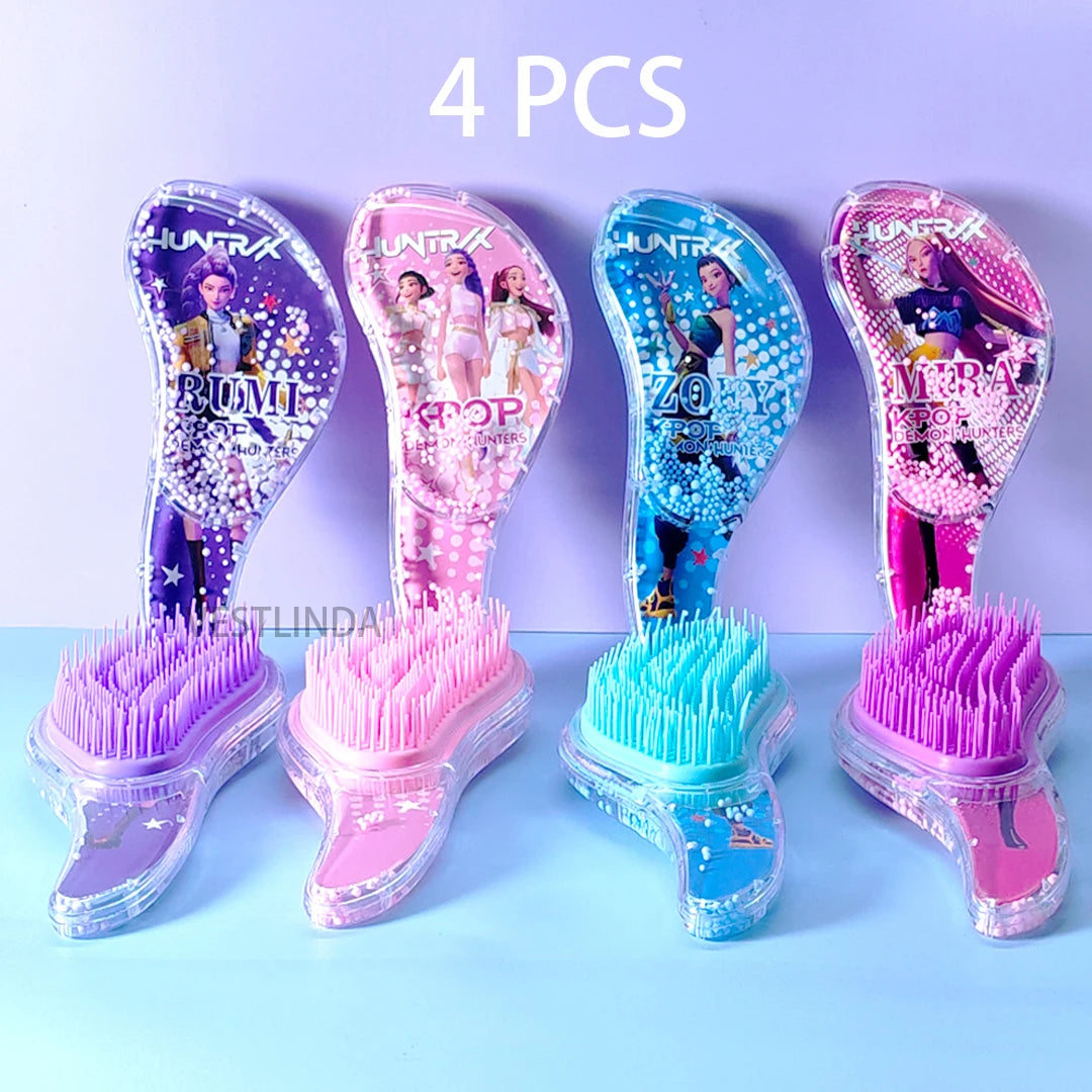 4/1PCS New KPop Demon Hunters Comb Cartoon Rumi Mira Zoey Air Cushion Massage Comb Anime Peripheral Student Comb Girl Birthday