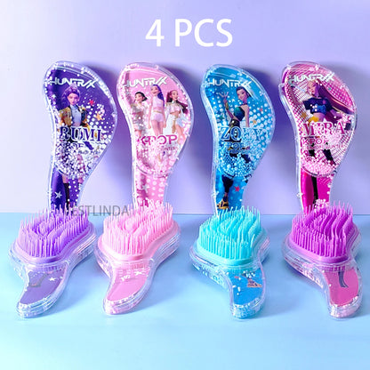 4/1PCS New KPop Demon Hunters Comb Cartoon Rumi Mira Zoey Air Cushion Massage Comb Anime Peripheral Student Comb Girl Birthday