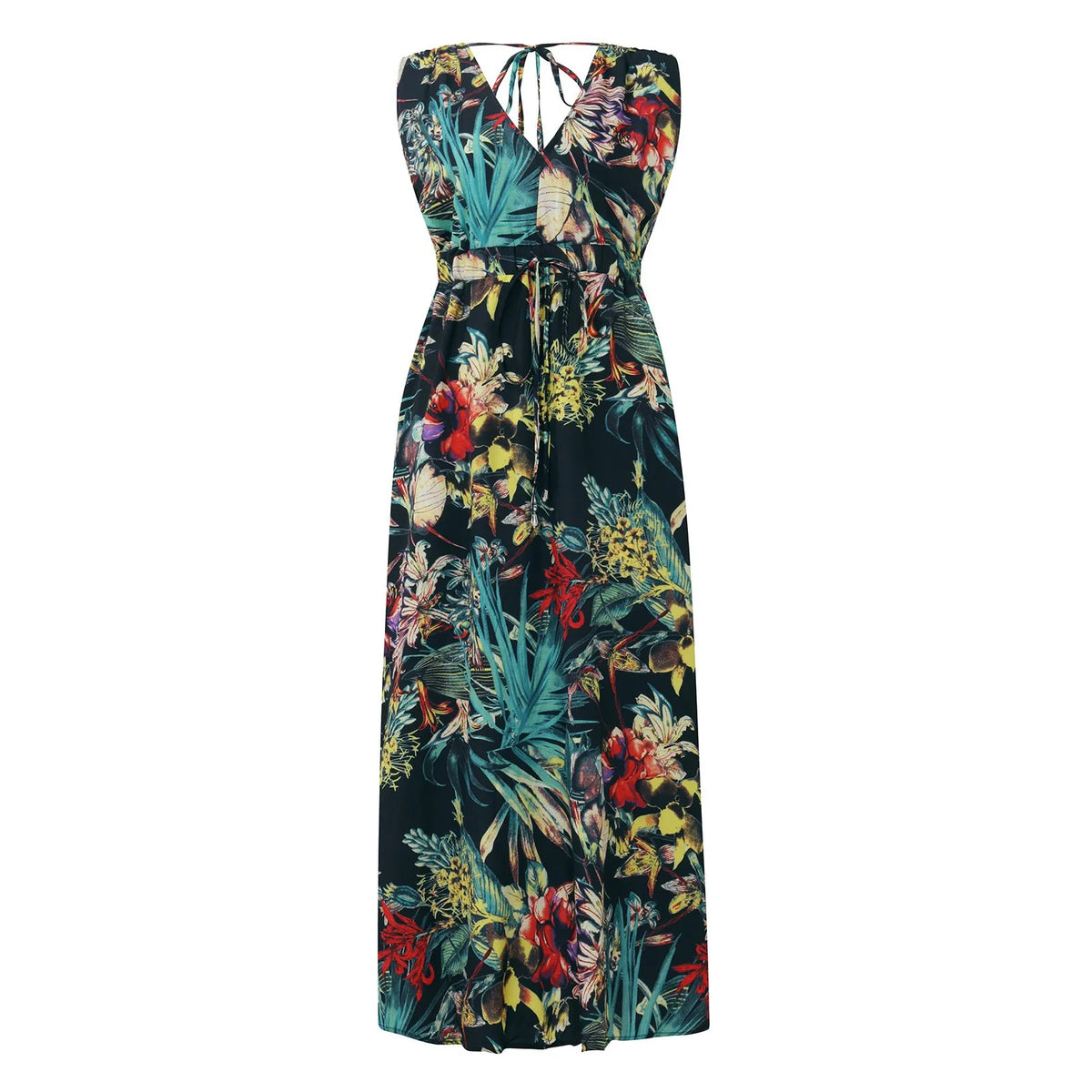Summer Women Chiffon Floral Long Dress French Style Short Sleeve Elastic A-line Dresses Summer Bohemian Print Beach Dress