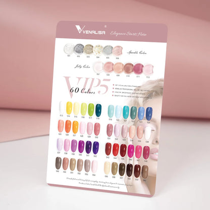 VIP5 Venalisa Nail Gel Polish Kit HEMA FREE Jelly Pink Nude Color Sparkle Gel Varnish Self Leveling Gel Nail Varnish Whole Set