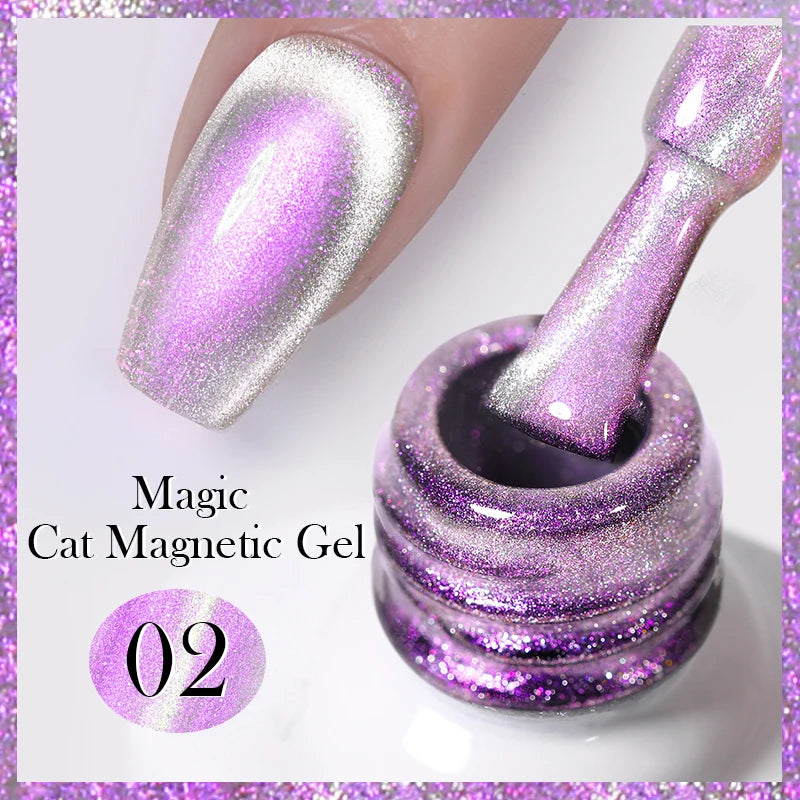 BORN PRETTY Sparkling Glass Bead Cat Magnetic Gel Nail Polish Flash White Spar Red Color Semi Permanent Soak Off UV Gel Varnish