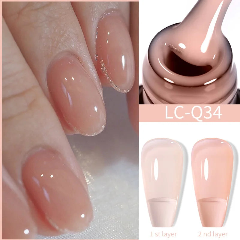 LILYCUTE 15ML Quick Extension Gel Nail Polish Nude Milk White Color Finger Prolong Acrylic Crystal Construction Hard Gel Varnish