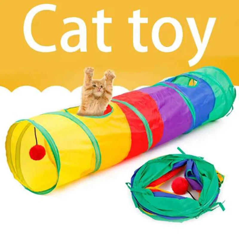 Cat Tunnel Pet Tube Collapsible Play Toy Indoor Outdoor Kitty Puppy Toys for Puzzle Exercising Training