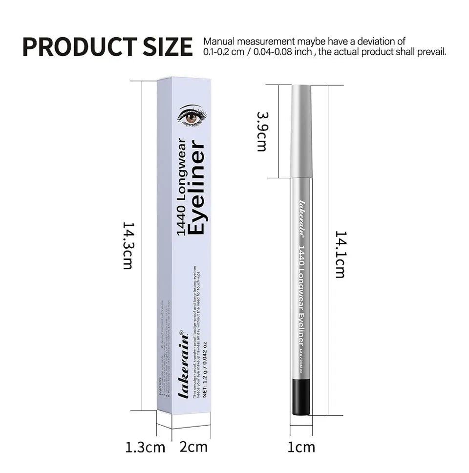 Lakerain Smooth Waterproof Eyeliner Pen Quick-Drying Long-Lasting Sweat-Proof Smudge-Proof for Perfect Makeup Application