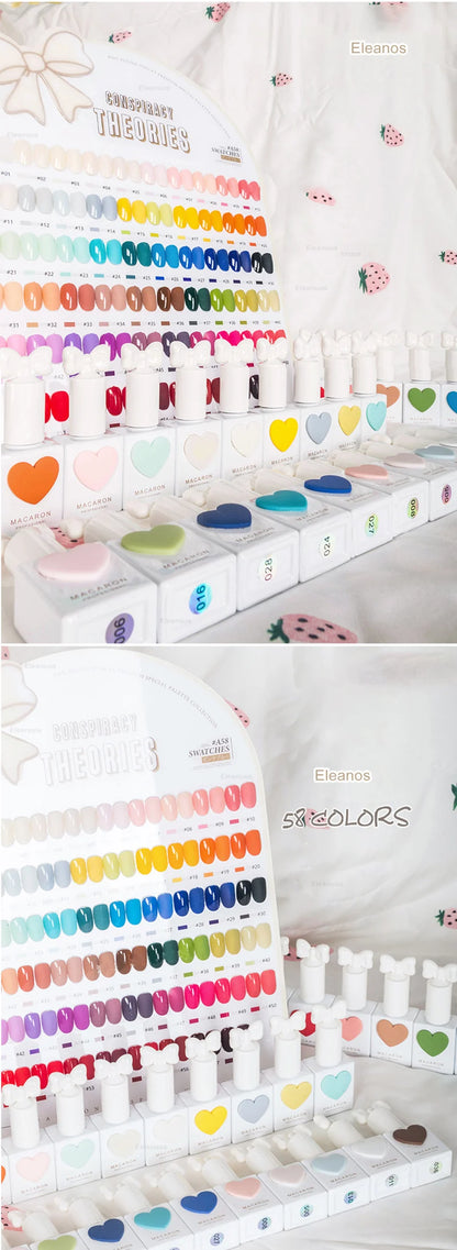 Eleanos 58 Colors Macaron Nail Gel Polish Set TPO FREE Gel Varnishes Nail Salon Wholesale Marnicure UV Gel Learner Kit 15ml