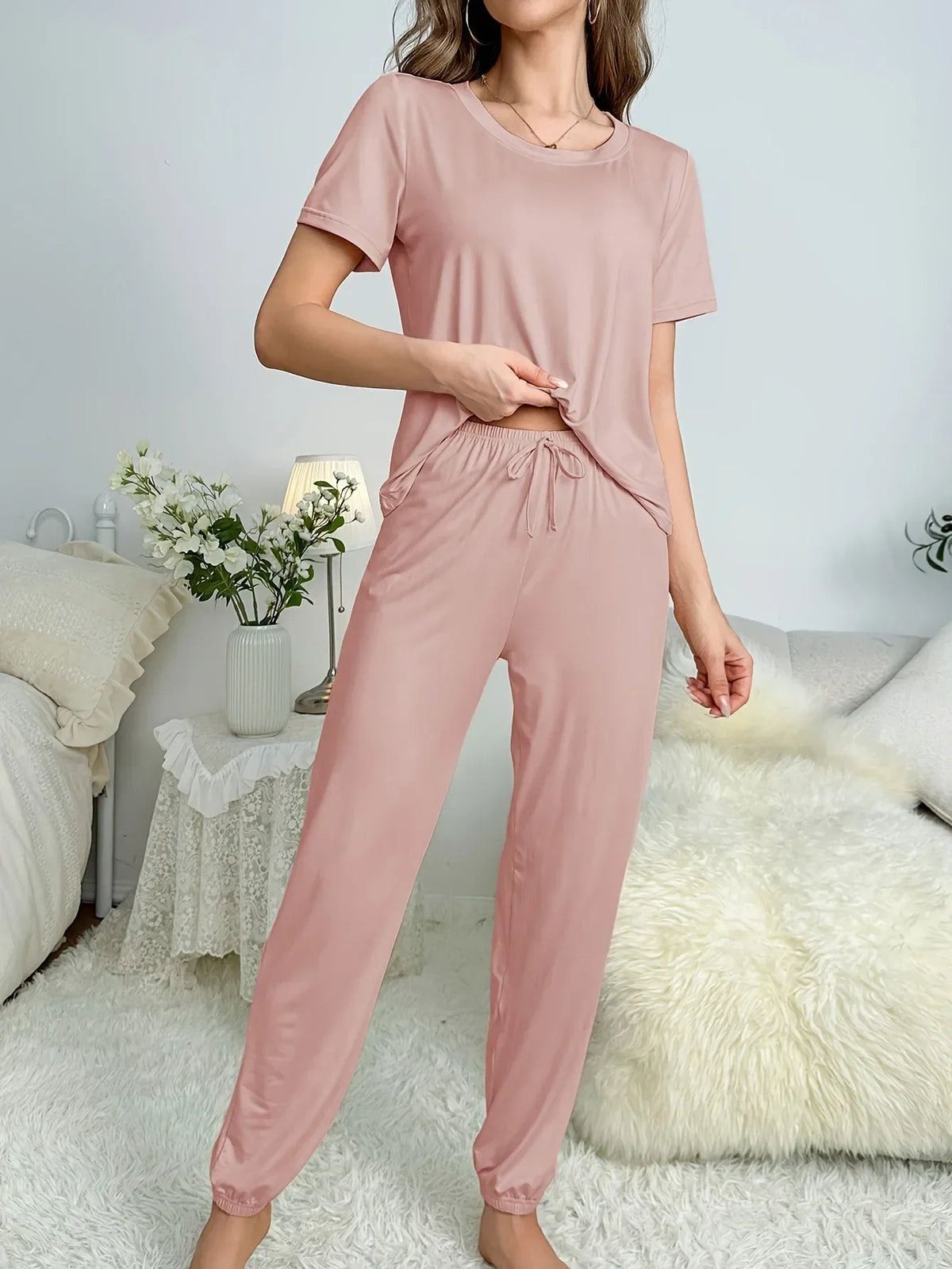 Suit Women's Clothing Family Clothing Summer Comfortable Casual Fashion Pajamas And Pants Set Two-piece