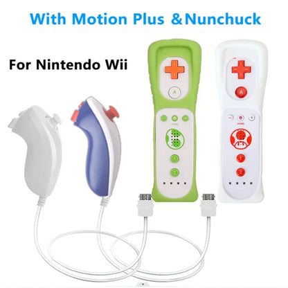 For Nintendo Wii U Joystick 2 in 1 Wireless Remote Gamepad Controller Set Motion Plus Video Games Control Nintendo Wii 1 Pair