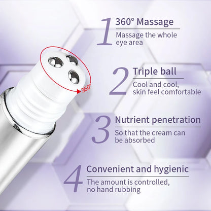 O'CHEAL Rapid Wrinkle Repair Eye Cream: Triple-Roller Massager & Hyaluronic Acid