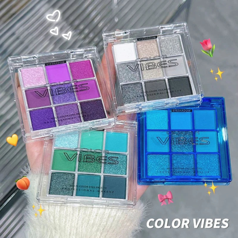 9-Grid Multi-color Eyeshadow Palette Glitter Pearlescent Matte Eye Shadow Shimmer Long Lasting Women Eye Makeup palette Cosmetic