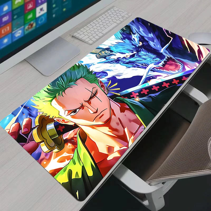Mouse Pad Notbook One Piece Zoro Large Keyboard Mat NonSlip Rubber Computer Carpet Desk Mat PC Gamer MousePad Youth Gifts