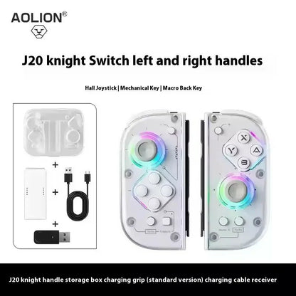 Aolion J20 Knight Wireless Gamepad with Left And Right Switch Hall Joystick Motion Sensing Custom For NS Joycon Game Accessories