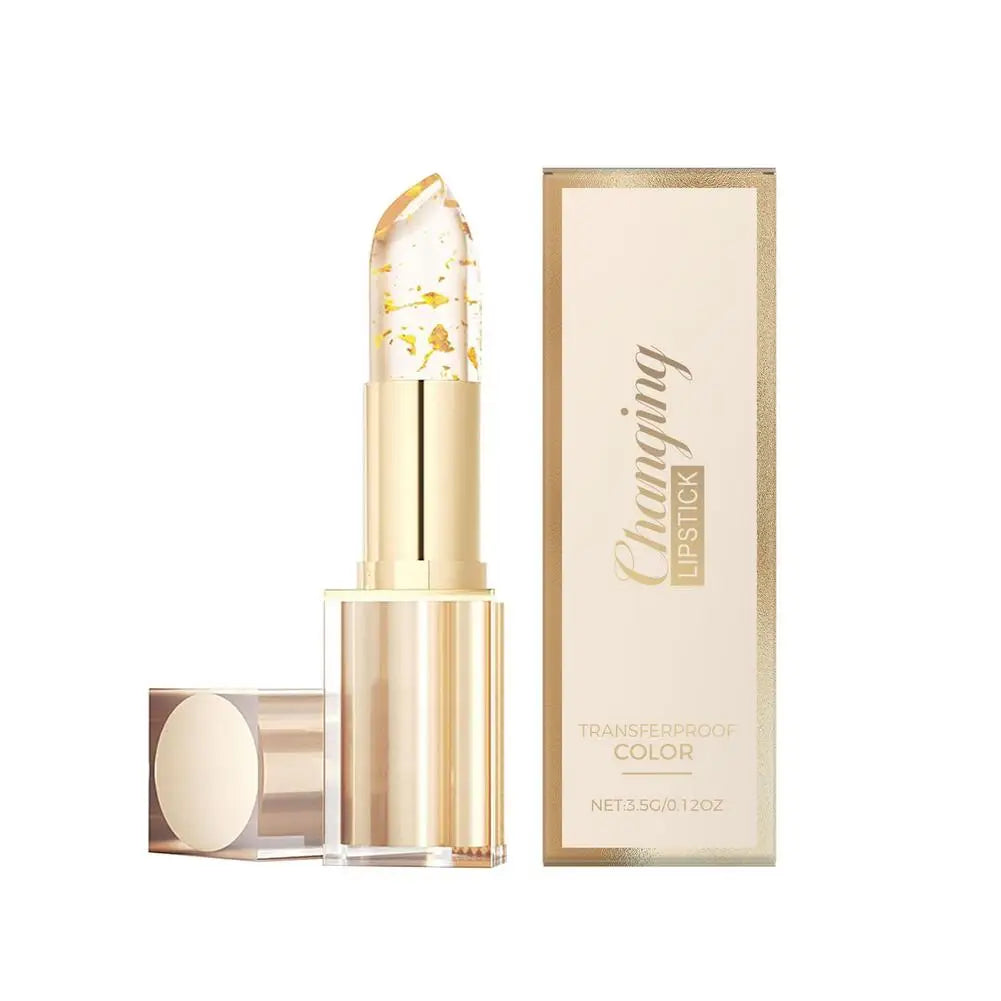 Gold Foil Temperature Color Changing Lipstick: Hydrating Lip Repair & Glossy Shine