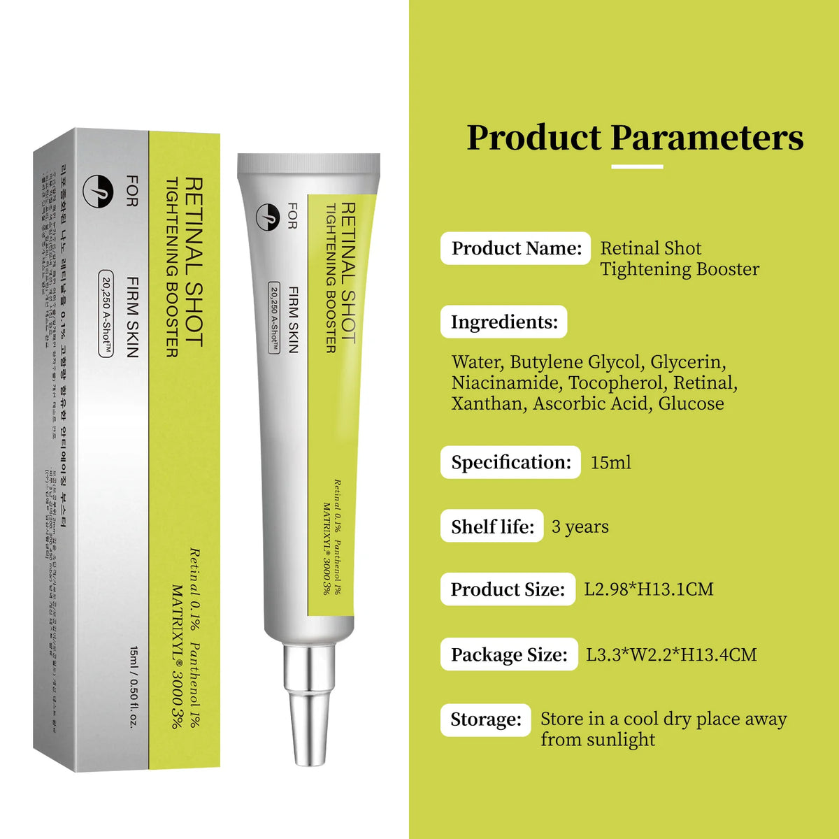 Retinal Shot Tightening Booster: 0.1% Nano-Retinal & Matrixyl 3000 Anti-Aging Serum