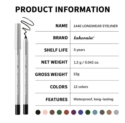 Lakerain Smooth Waterproof Eyeliner Pen Quick-Drying Long-Lasting Sweat-Proof Smudge-Proof for Perfect Makeup Application