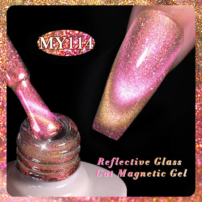 BORN PRETTY Sparkling Glass Bead Cat Magnetic Gel Nail Polish Flash White Spar Red Color Semi Permanent Soak Off UV Gel Varnish