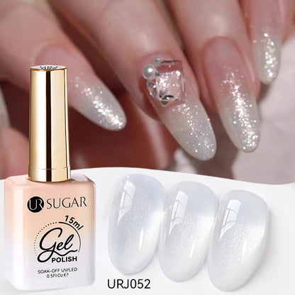 UR SUGAR 15ml Jelly Milky White Translucent Color Gel Polish Semi Permanent UV Gel Nail Art Soak Off Gel Varnish Latest Fashion