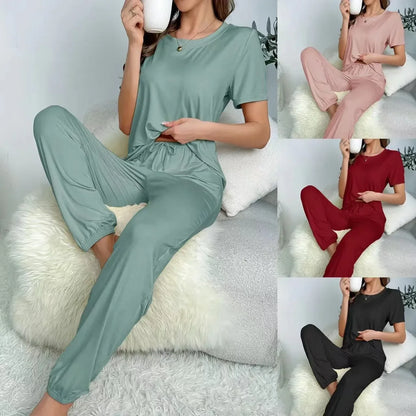 Suit Women's Clothing Family Clothing Summer Comfortable Casual Fashion Pajamas And Pants Set Two-piece