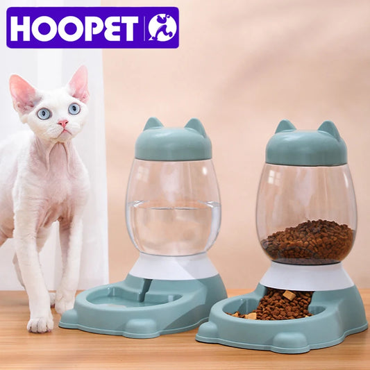 HOOPET 2025 New Cat Bowl 3 Colors Pet Automatic Feeder Dog Drinking Bowl Dispenser for Puppy Cat Food Water Bowl Pet Accessaries