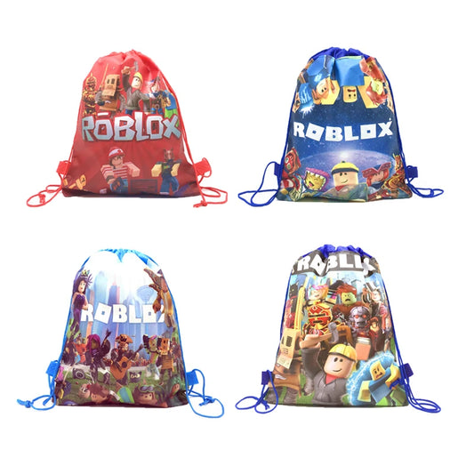 6/12/18/56PCS Roblox Nonwoven Drawstring Bag Roblox Game Party Decorations Kids Birthday Party Baby Shower Supplies Gift