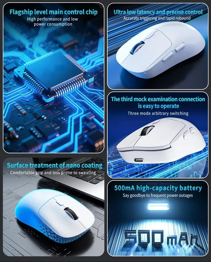 GPW Mouse Bluetooth 2.4G Wireless Three-Mode Rechargeable Ergonomic Office Gaming Portable Mice For iPad PC Laptop Mouse ﻿