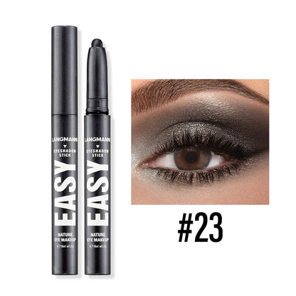 Pearlescent Matte Eyeshadow Pencil Waterproof Smoky Glitter Highlighter Pen Black Brown Makeup Tool Creamy Smooth