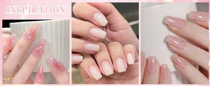 8pcs Nude Jelly Gel Nail Polish Set With Box Translucent Color Semi Permanent Soak Off UV LED Gel Varnish Nail Supplies Manicure